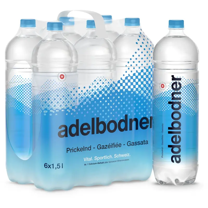 ADELBODNER mit Kohlensäure 100055 150 cl, 6 Stk.