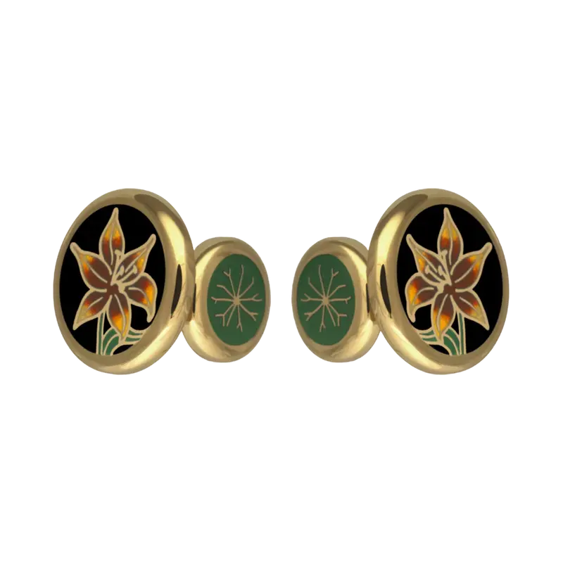 David Oscarson – Lilies Cufflinks - Black