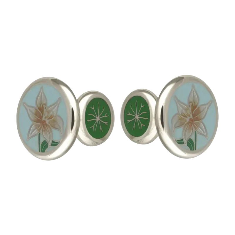 David Oscarson – Lilies Cufflinks - Blue