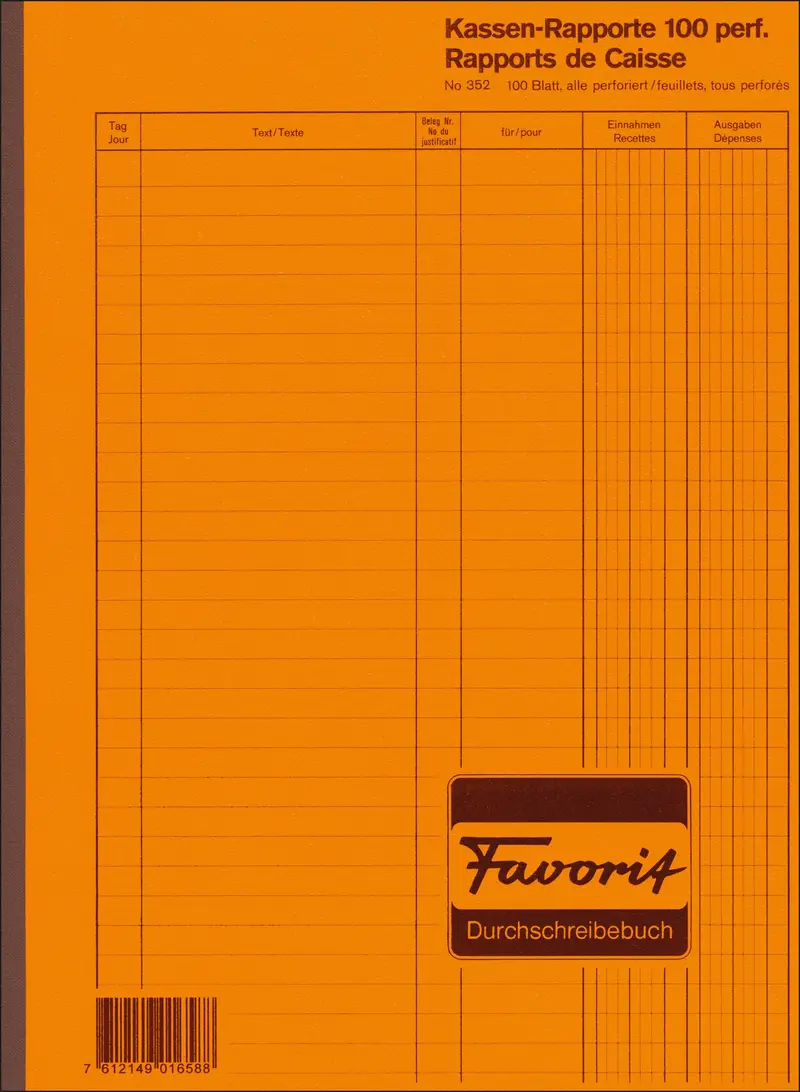 FAVORIT Kassa-Rapport A4 352 100 Blatt