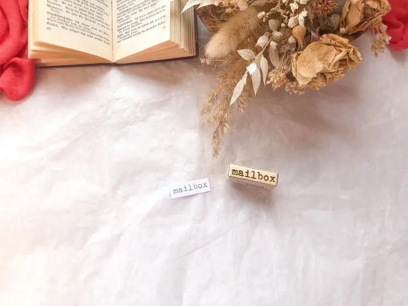Holzstempel Mailbox, Briefe, Stempel, Laserstempel, samesjournal