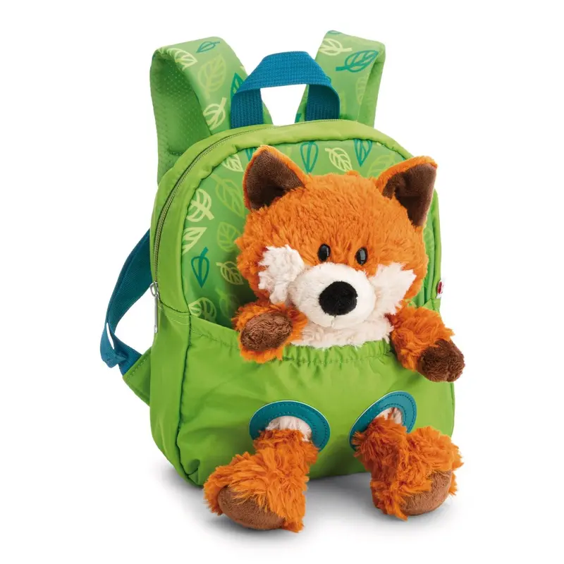 NICI Grüner Rucksack mit Plüschtier Fuchs