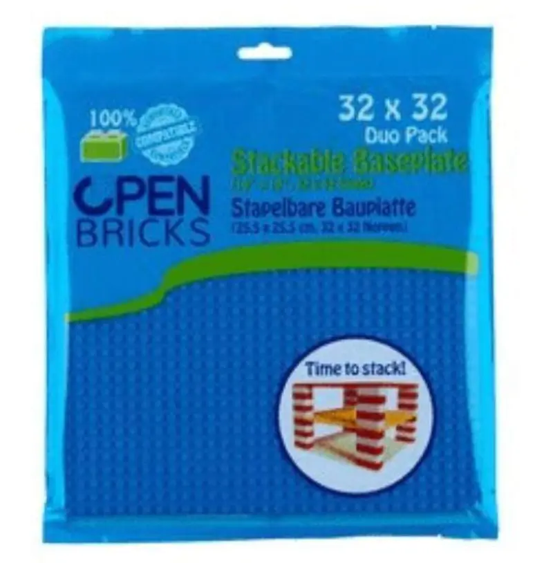Open Bricks Baseplate 32x32 blau Doppelpack