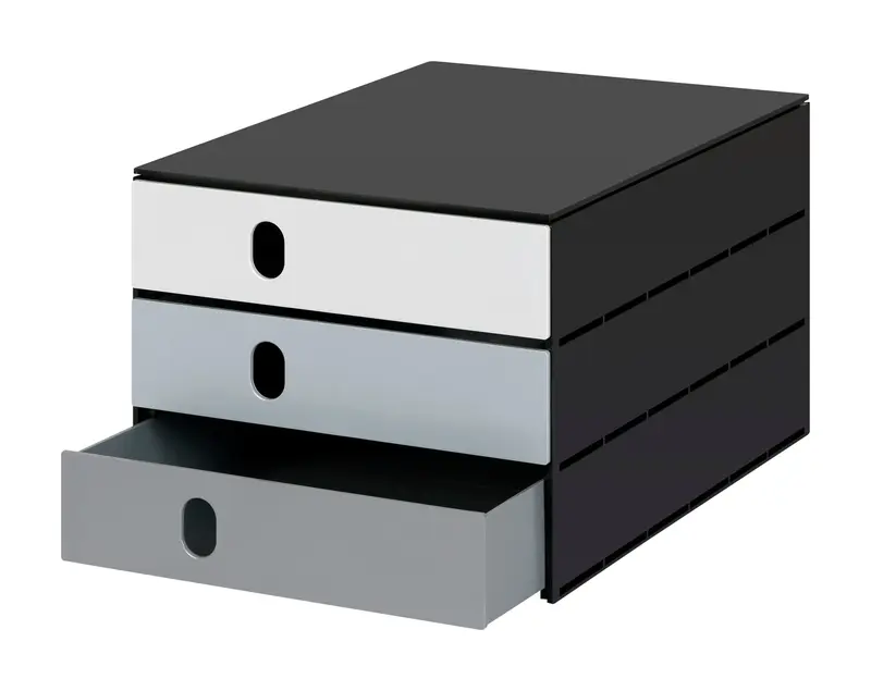 STYRO Schubladenbox styroval flow 14-8050.98 schwarz/grau 3 Schubladen