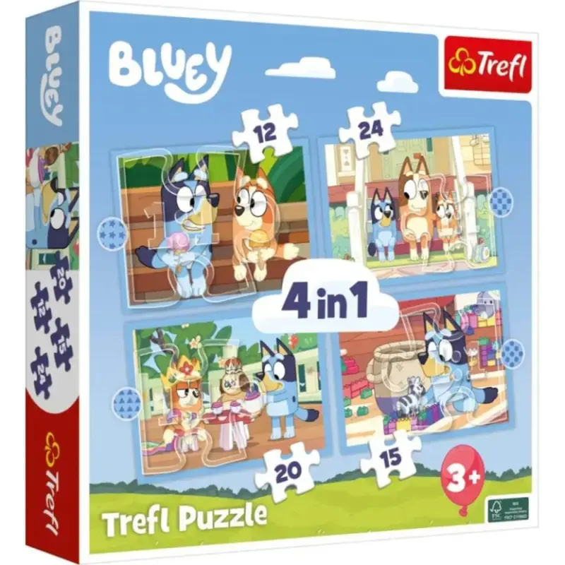 Trefl 4 in 1 Puzzle Bluey