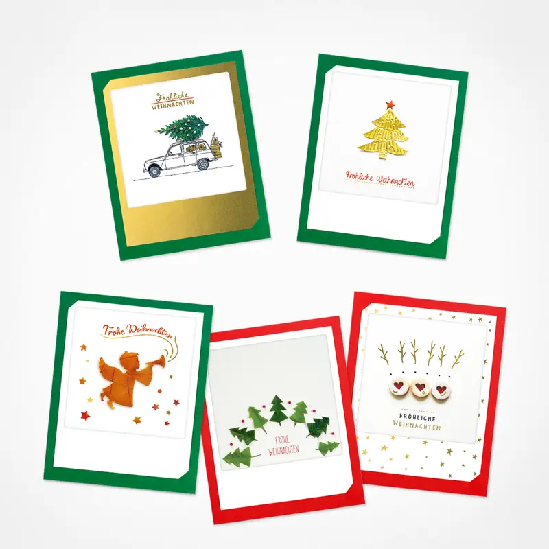 Weihnachtszeit | 5er Klappkarten-Set