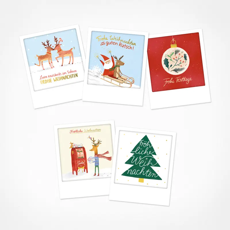 Winterfreuden | 5er Kleine Postkarten-Set