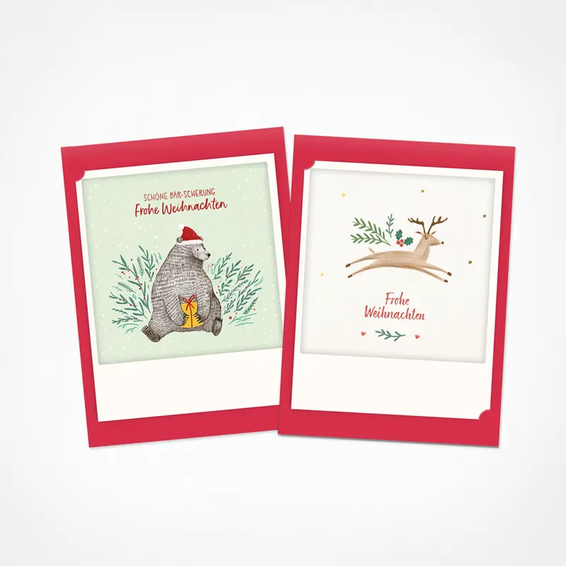 Winterliche Grüße | 2er Kleine Klappkarten-Set